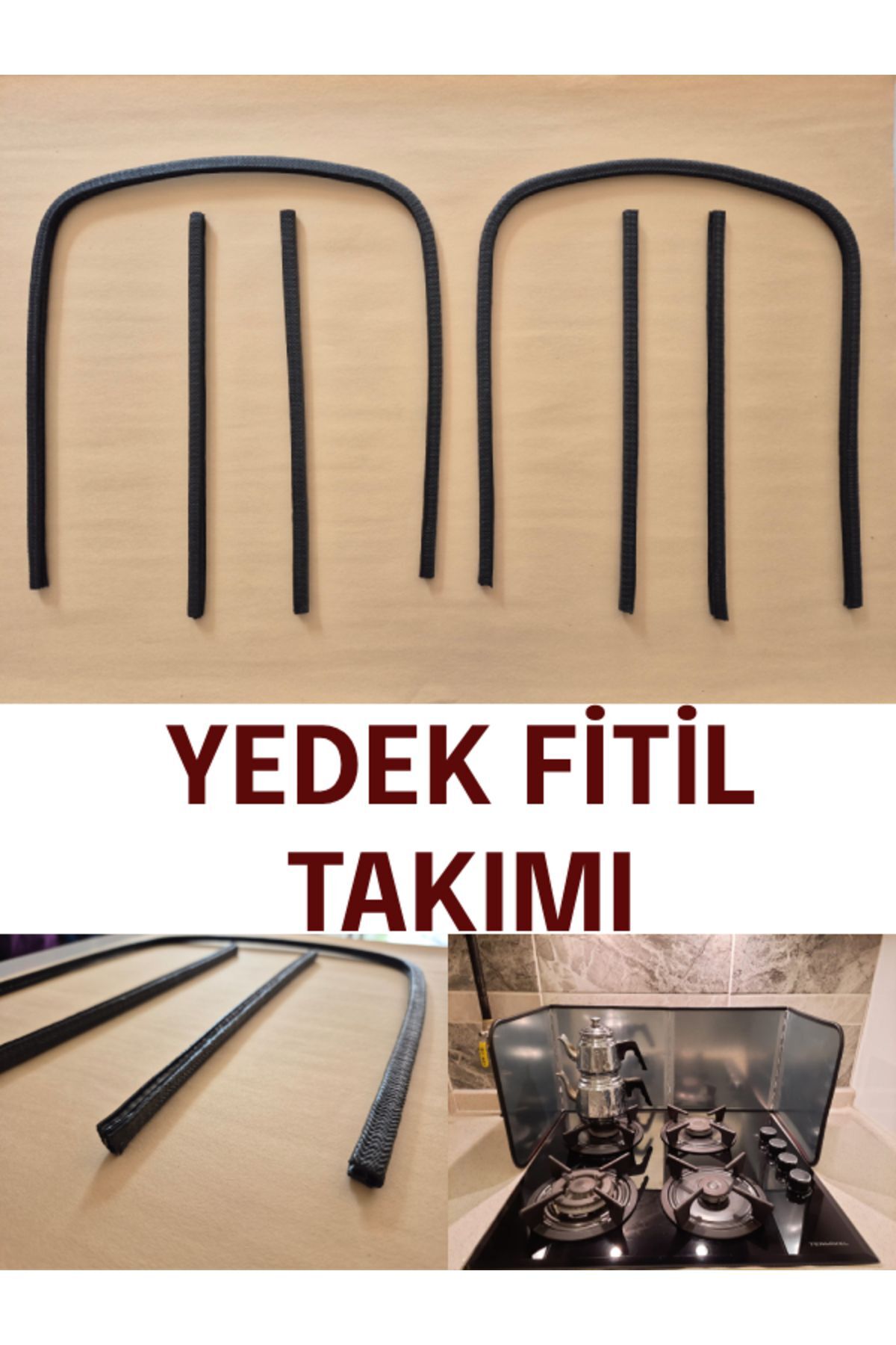 Yedek Fitil Yağ Sıçratmaz Ocak Arkası Koruyucu Panel 120x30 Cm Yedek Fitil Takımı