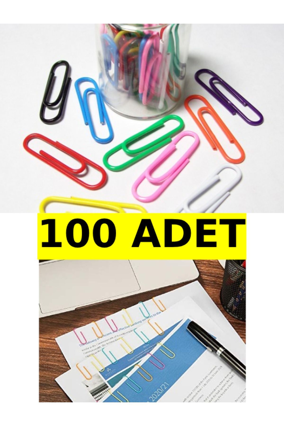 100 Adet Renkli Ataç Ataş