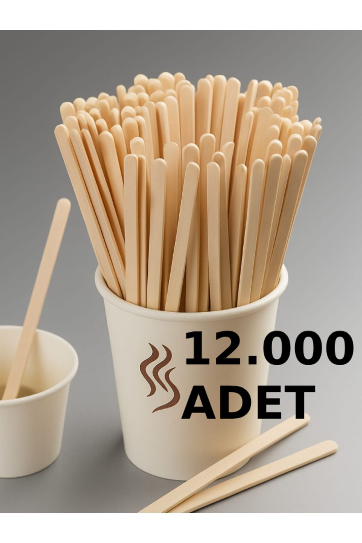 12.000 Adet Tahta Ahşap Karıştırıcı Çay Kahve Kaşığı Kaşık Karıştırma Çubuğu
