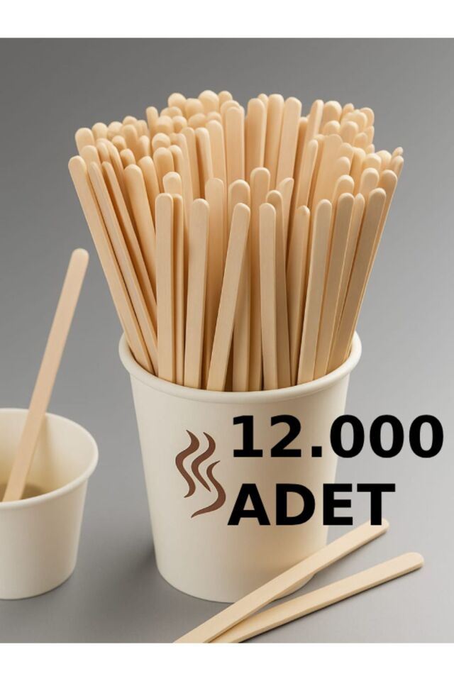 12.000 Adet Tahta Ahşap Karıştırıcı Çay Kahve Kaşığı Kaşık Karıştırma Çubuğu
