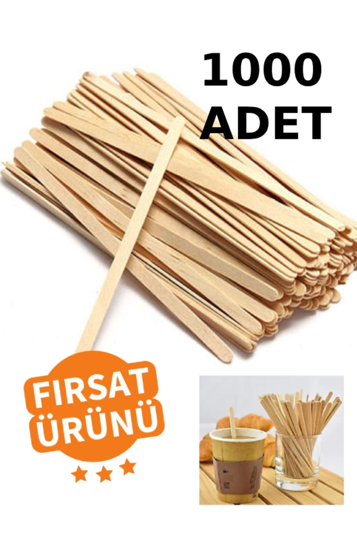 1000 Adet Tahta Ahşap Karıştırıcı Çay Kahve Kaşığı Kaşık Karıştırma Çubuğu