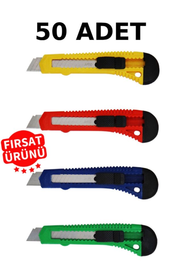 50 Adet Maket Bıçağı Büyük Boy Falçata