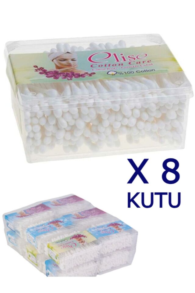 8 KUTU Kulak Çöpü Pamuklu Kulak Temizleme Çubuğu