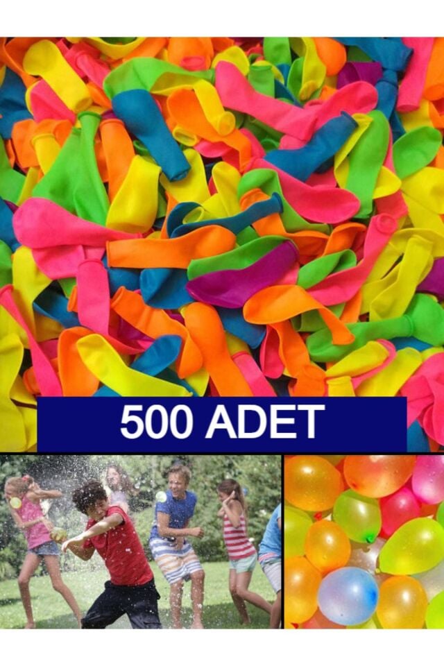 500 Adet Su Balonu Karışık Renkli Balon Eğlenceli Su Savaşları