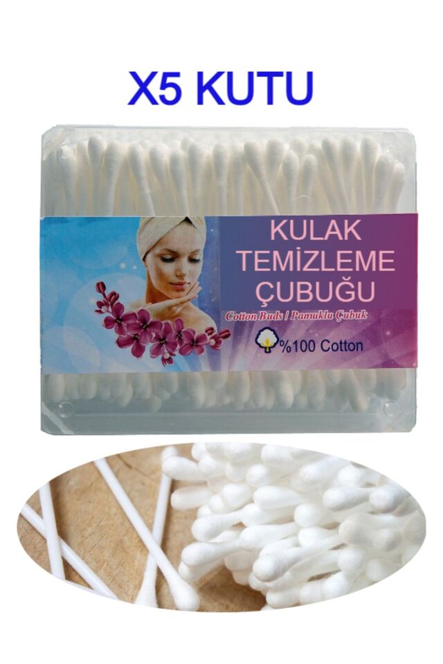 5 Kutu Kulak Çöpü Pamuklu Kulak Temizleme Çubuğu