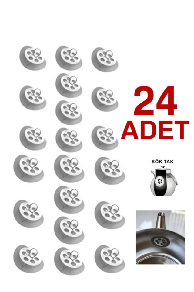 24 Adet Çaydanlık Içi Çay Süzgeci Demlik Süzgeç Söktak