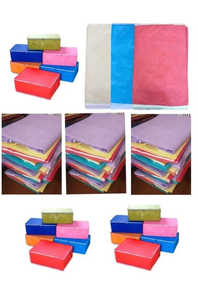 4 Adet Hurç Çekyat Baza Altı Hurcu 62x37x24 Cm Yastık Yorgan Kıyafet Düzenleme Eşya Taşıma