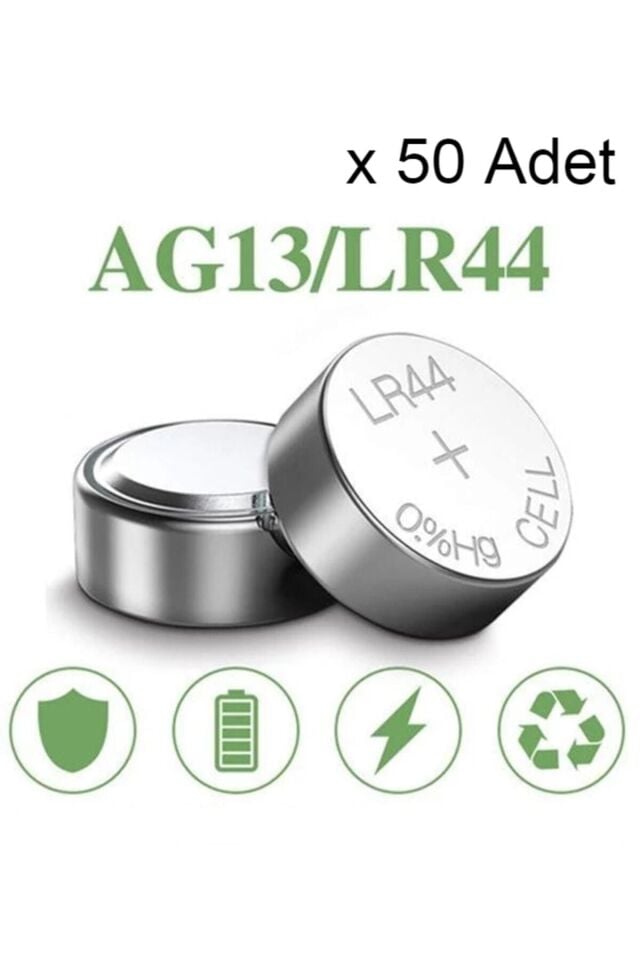 50 Adet Ag13/lr44/357a Düğme Pil Saat Pil Lazer Pili Oyuncak Pili Alkalin