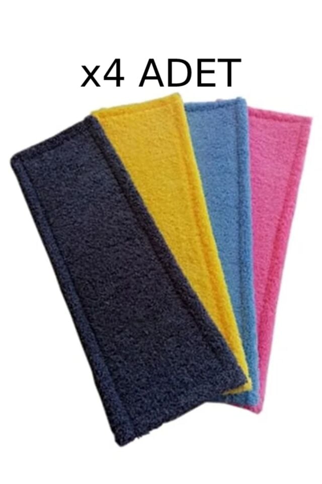 4 Adet 40 Cm Mop Yedek Bezi Mikrofiber Mop Bezi Mop Yedeği