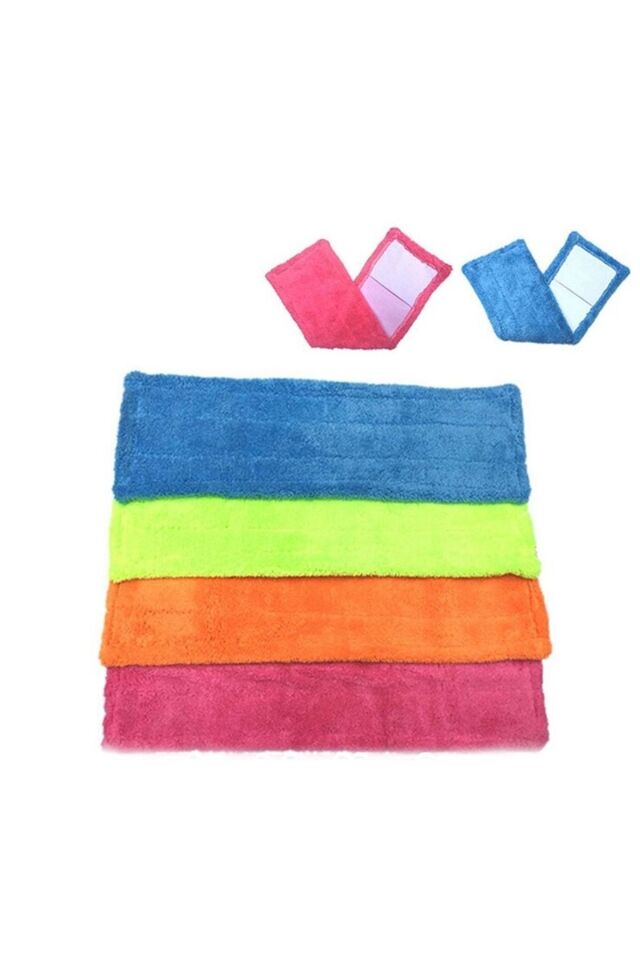 4 Adet 40 Cm Mop Yedek Bezi Mikrofiber Mop Bezi Mop Yedeği
