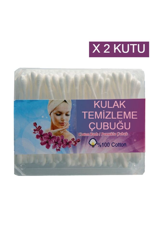2 Kutu Kulak Çöpü Pamuklu Kulak Temizleme Çubuğu