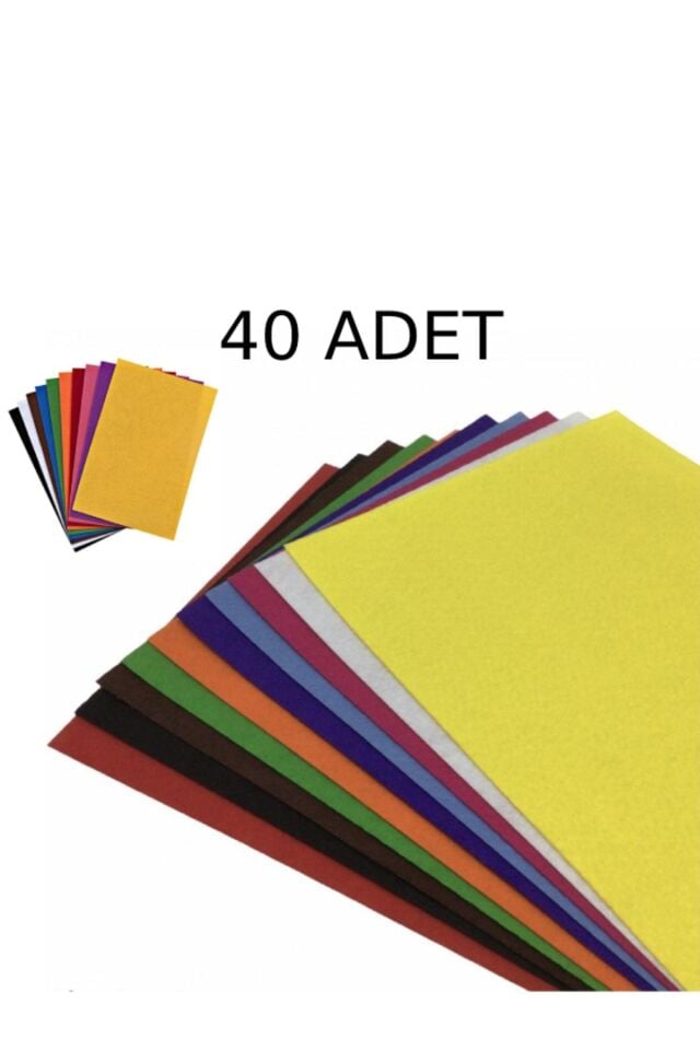40 Adet Keçe Karışık Renk - A4 Boyutunda 20x30 Cm.