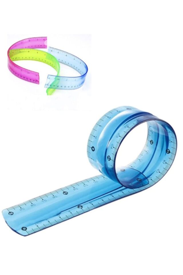 2 Adet Esnek Cetvel Kırılmaz Cetvel 30 Cm Karışık Renkler