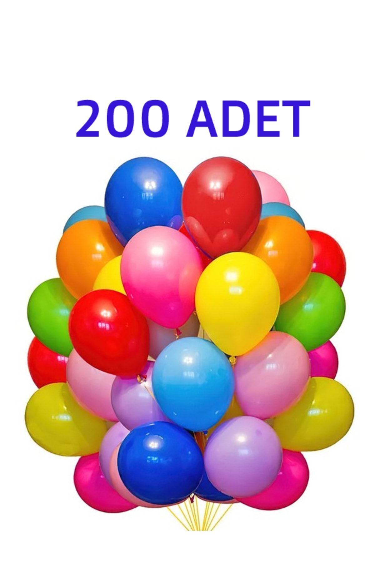 200 Adet Renkli Balon Karışık Renk Parti Doğum Günü Kutlama Özel Günler