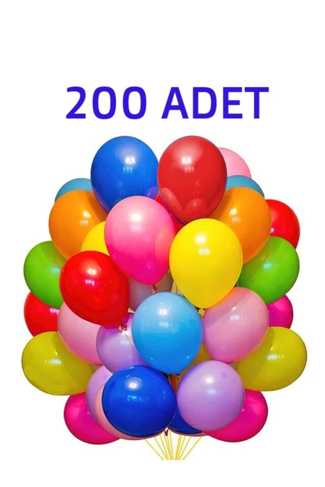 200 Adet Renkli Balon Karışık Renk Parti Doğum Günü Kutlama Özel Günler