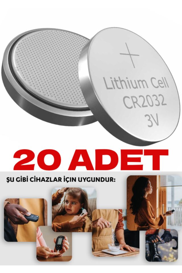 20 Adet Cr 2032 Pil Tartı Pili Baskül Pili Para Bios Düğme Pil Şeker Ölçüm Cihazı Pili
