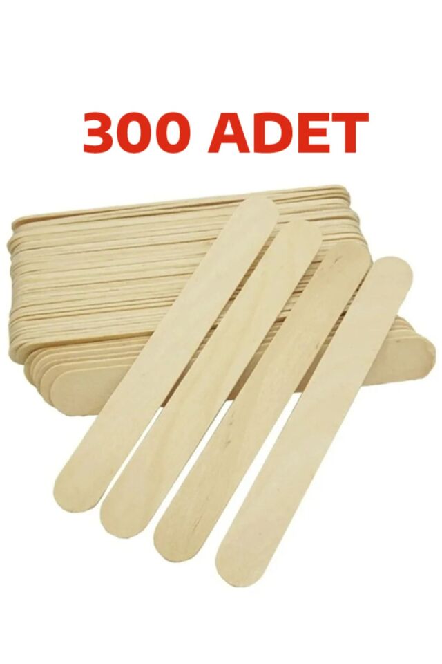 300 Adet Abeslang Geniş Dil Çubuğu Ahşap Büyük Dondurma Dil Basma Ağda Çubuğu