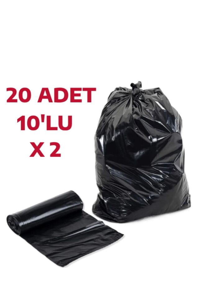 Jumbo Çöp Poşeti 75x90 Endüstriyel 10'lu X 2 Paket Battal Çöp Torbası