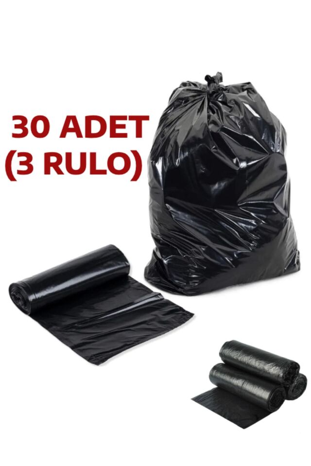 Jumbo Çöp Poşeti 75x90 Endüstriyel 10'lu X 3 Paket Battal Çöp Torbası