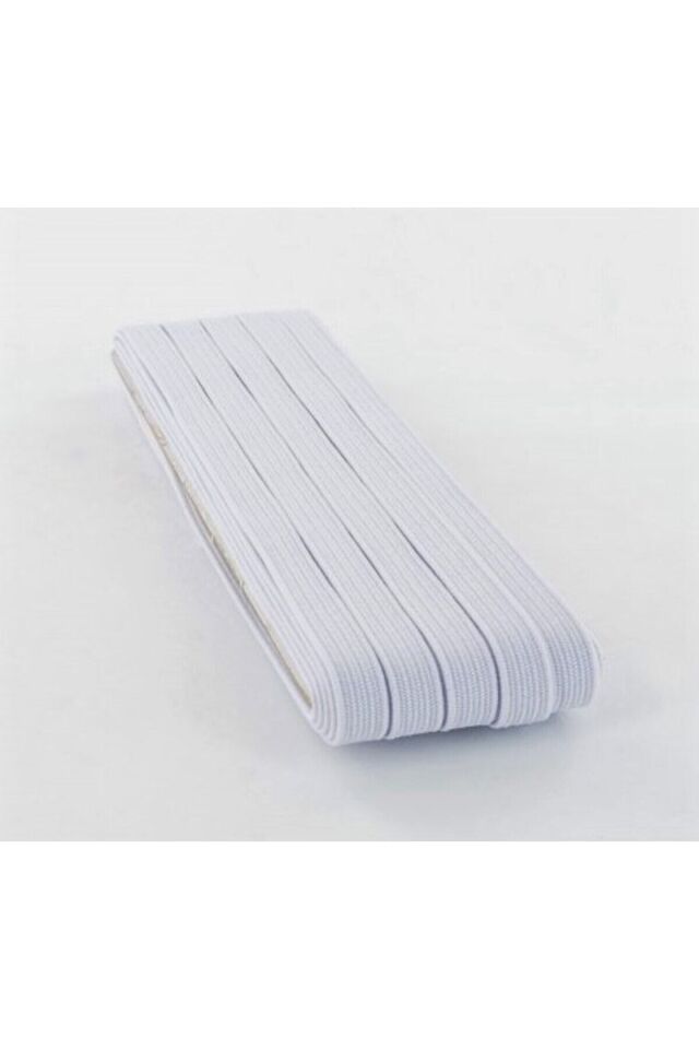2 Adet 0.80 Cm Beyaz Bel Lastiği Yassı Lastik Paça Don Lastiği 20 Metre