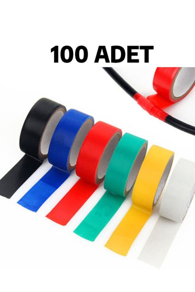 100 Adet Renkli Elektrik Bandı Izole Bant