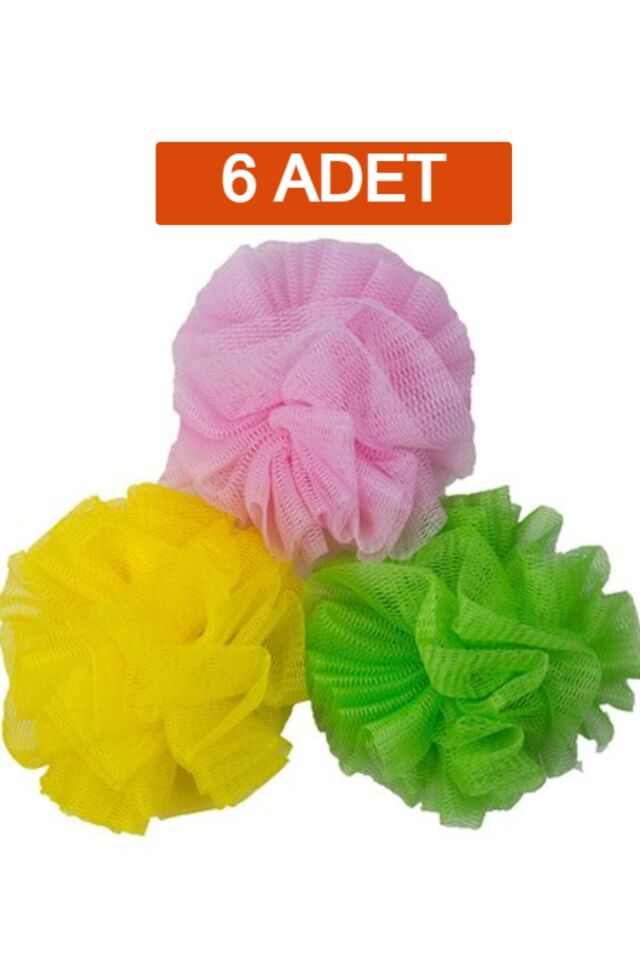 6'lı Banyo Lifi Vücut Kesesi Top Lif