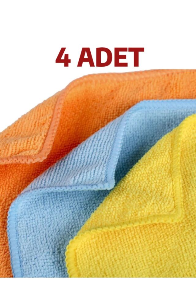 4 Adet Mikrofiber Bez Genel Temizlik Bezi Çok Amaçlı Toz Bezi