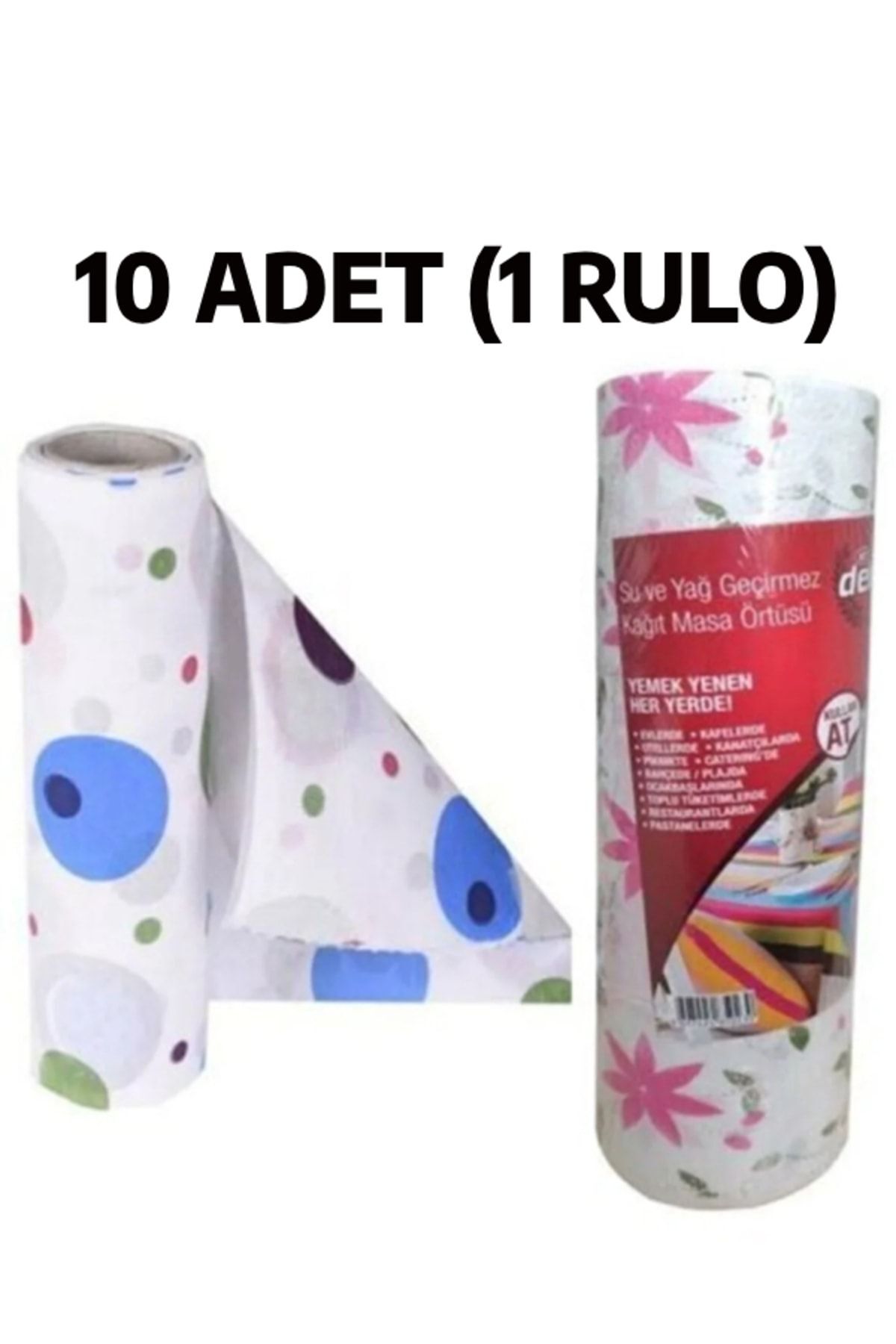 10 Adet Kullan At Masa Örtüsü Sıvı Geçirmez(1 RULO) Tek Kullanımlık 100x120 Cm Piknik Sofra Kağıdı