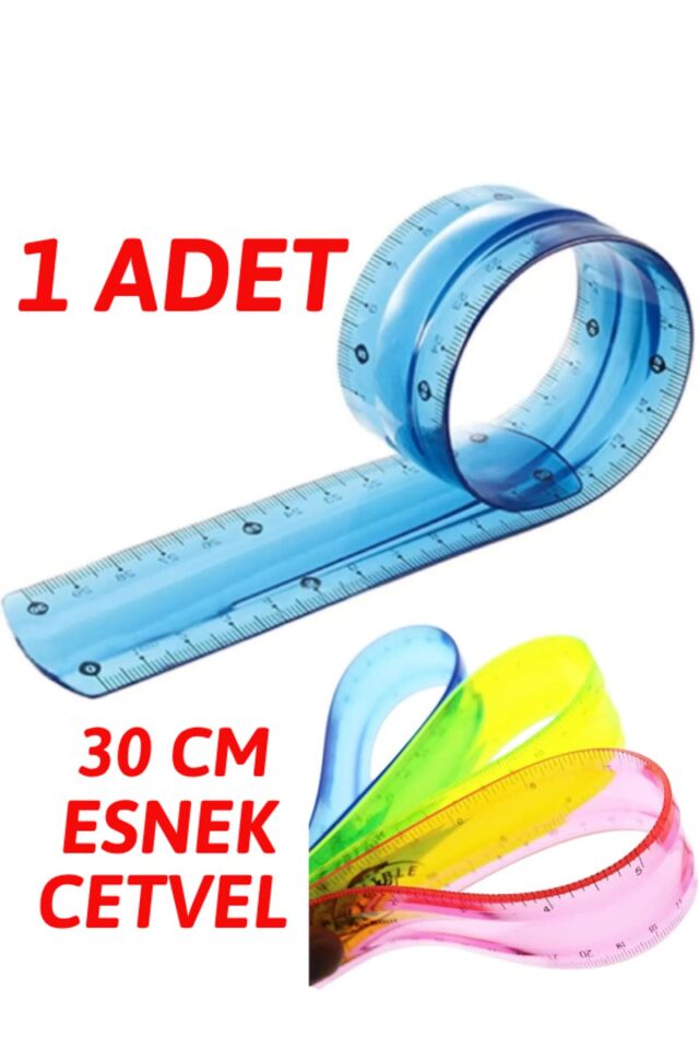 Esnek Cetvel Kırılmaz Cetvel 30 Cm Karışık Renkler
