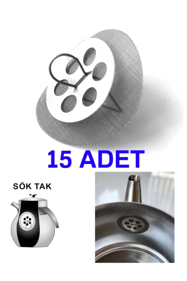 15 Adet Çaydanlık Içi Çay Süzgeci Demlik Süzgeç Söktak