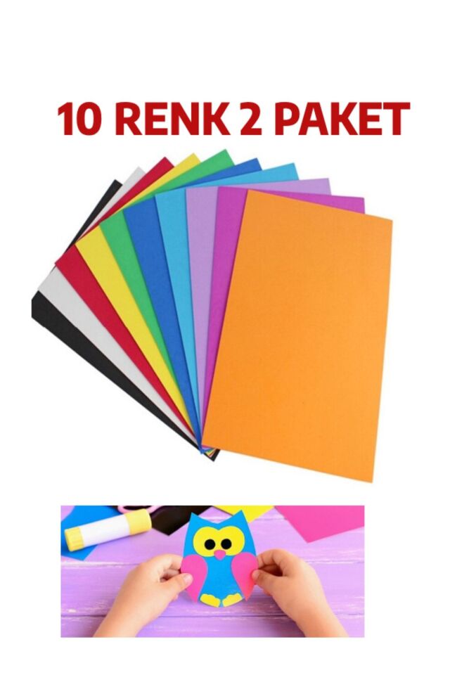 A4 Renkli Fon Kartonu 23x34 10'lu (2'li Paket) 10 Renk
