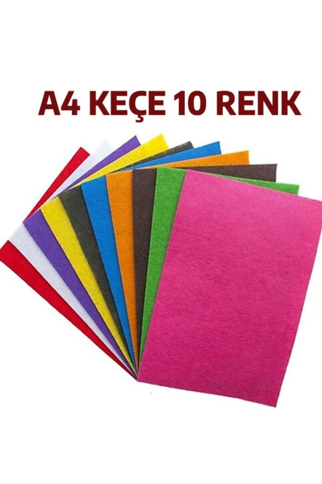 Keçe Karışık Renk 10 Adet - A4 Boyutunda 20x30 Cm.