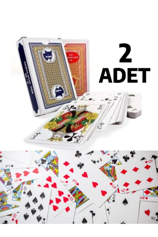 2 Adet Iskambil Pişti Oyun Kağıdı Briç Batak 52 Oyun Kağıdı A-30