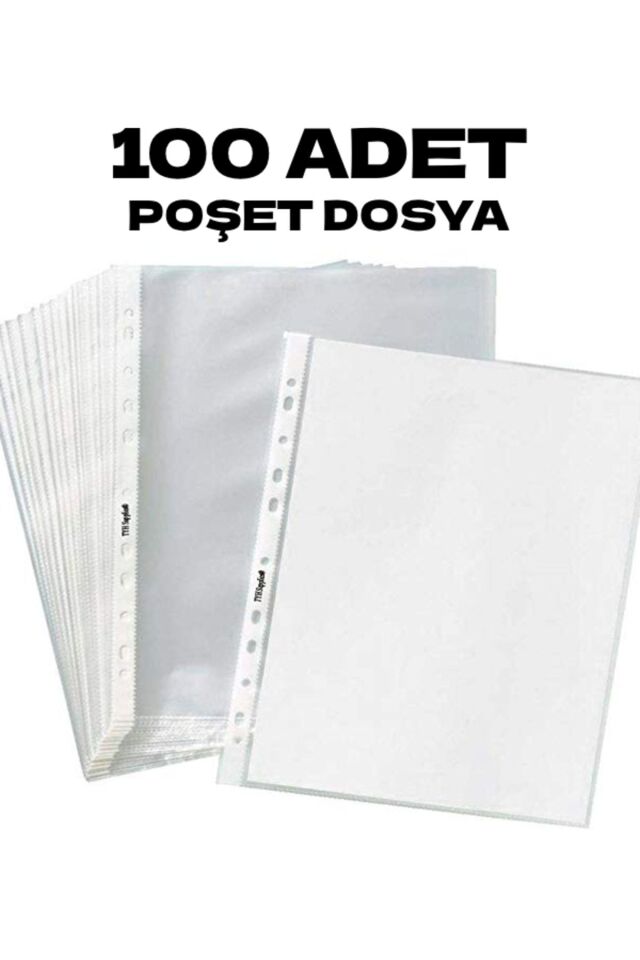 100 Adet A4 Şeffaf Dosya Föy Poşet Dosya