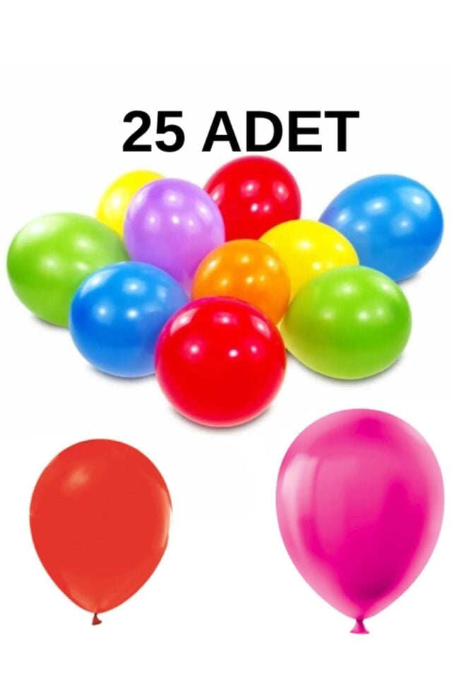 Renkli Balon 25 Li Karışık Renk Parti Doğum Günü Kutlama Özel Günler