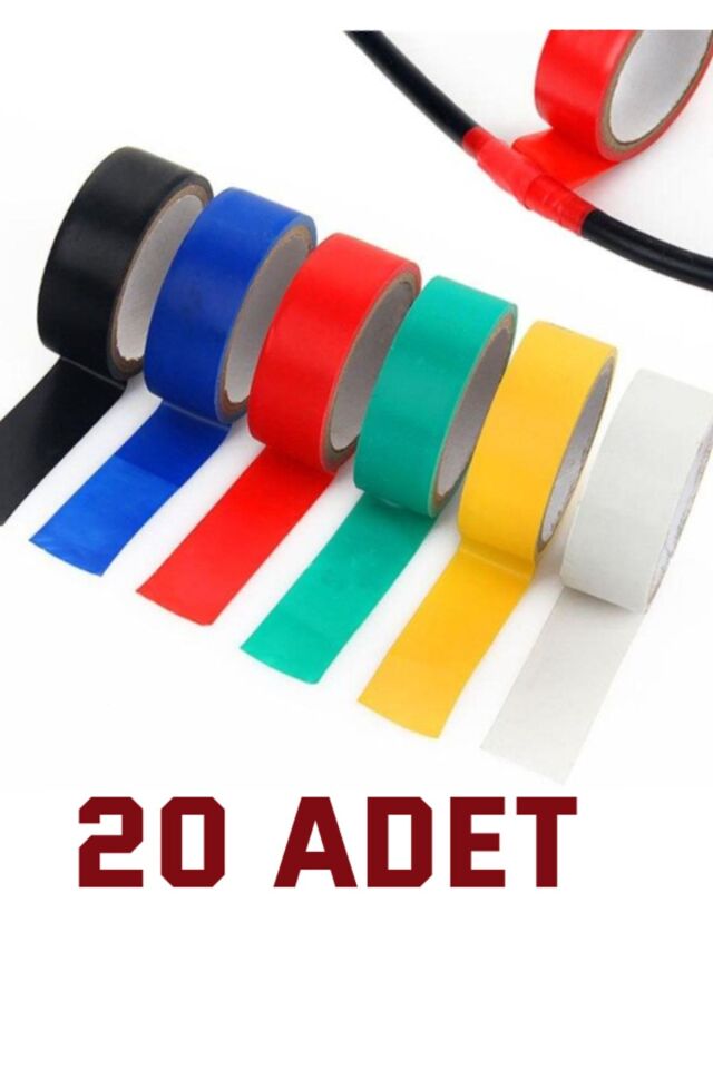20 Adet Renkli Elektrik Bandı Pvc İzole Bantı
