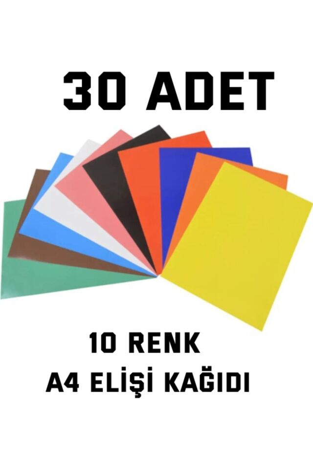 30 Adet A4 Elişi Kağıdı Karışık Renk El Işi Kağıdı