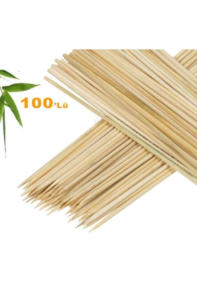 100 Adet Bambu Çöp Şiş Ahşap Şiş