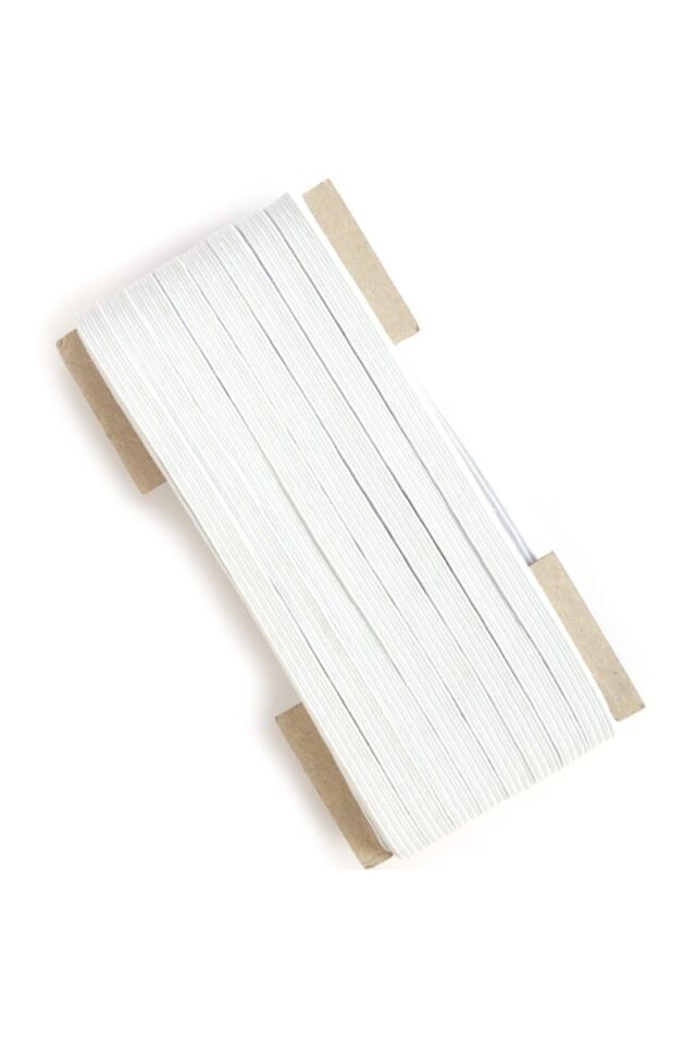 Beyaz Bel Lastiği 0.80 Cm 2 Adet(20 METRE)yassı Lastik Paça Don Lastiği