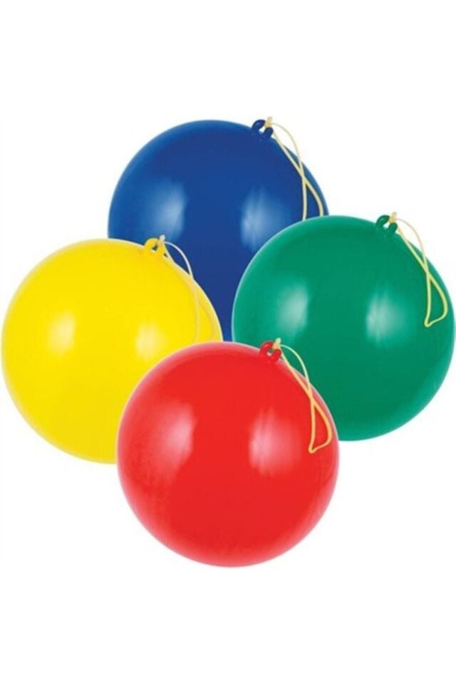 20 Adet Lastikli Zıpzıp Balon Ipli Punch Panç Büyük Balon