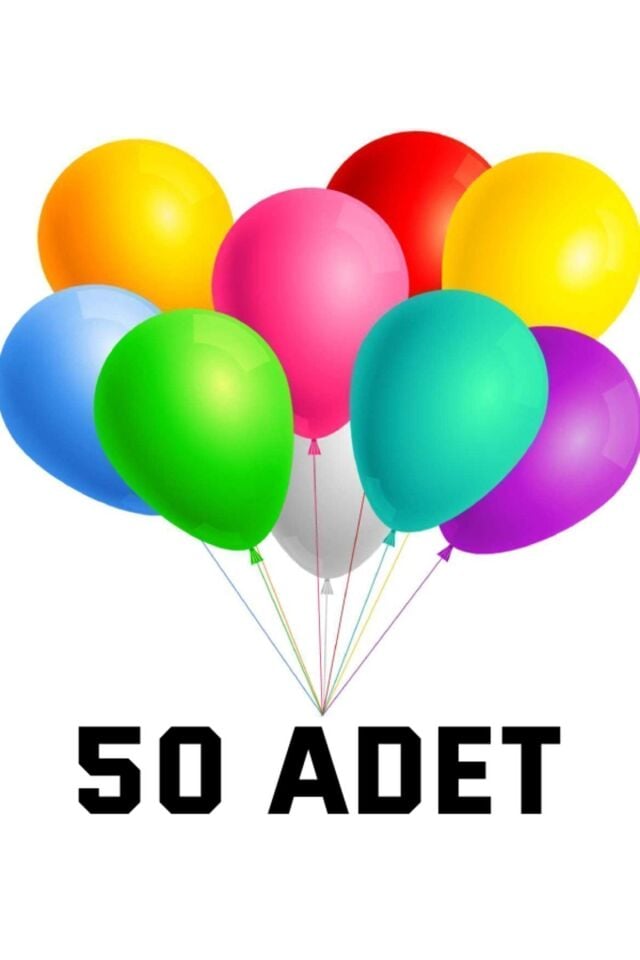Renkli Balon 50 Li Karışık Renk Parti Doğum Günü Kutlama Özel Günler